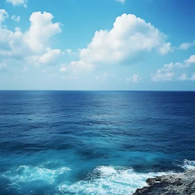 Peaceful Seascape with Blue Ocean