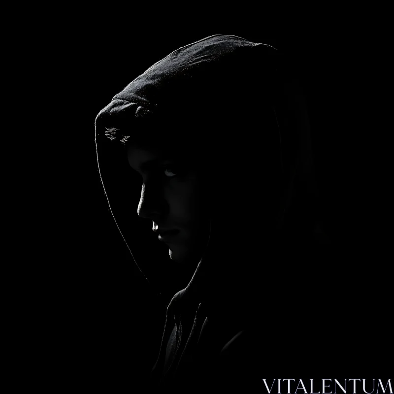 AI ART Hooded Figure in Shadow