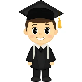 Illustration of Boy Graduating