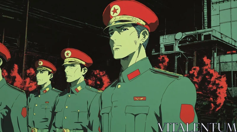 AI ART Military Formation in Anime Art Style