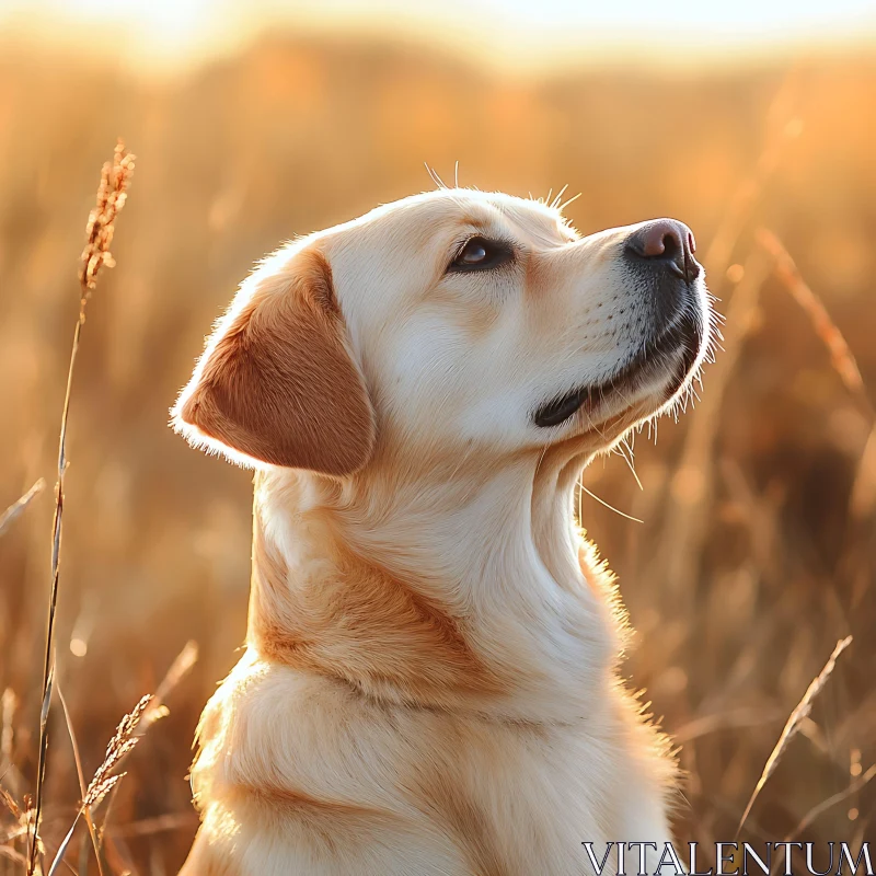 Close-Up of a Golden Retriever in Sunlight AI Image