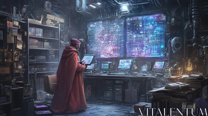 Future Monk in Tech Lab AI Image