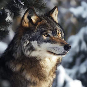 Winter Wolf Close-Up