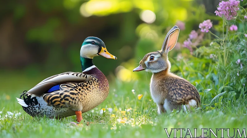 A Curious Encounter: Duck and Rabbit AI Image