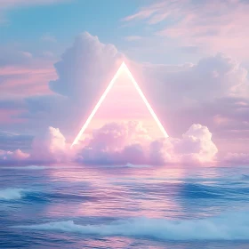 Ethereal Ocean with Geometric Light