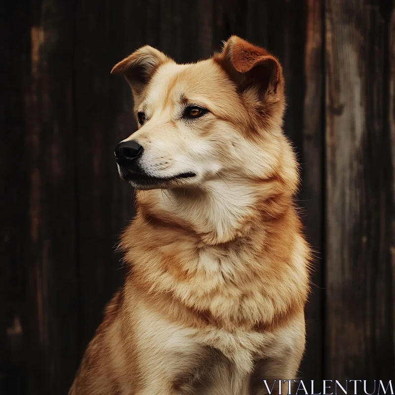 Golden-brown Dog with Soulful Eyes AI Image