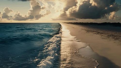 Seashore under Cloudy Sky