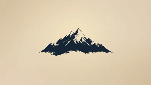 Minimalist Mountain Peak Illustration