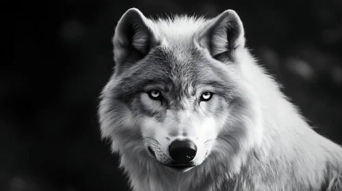 Wolf Portrait in Black and White