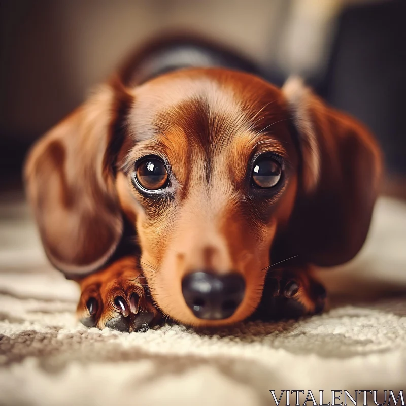 Cute Dachshund Puppy Portrait AI Image