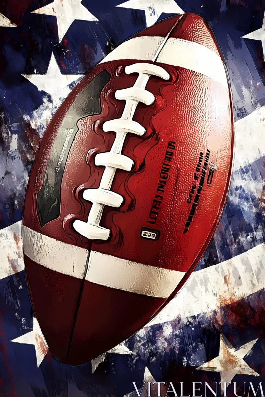 AI ART American Football on Stars and Stripes Background