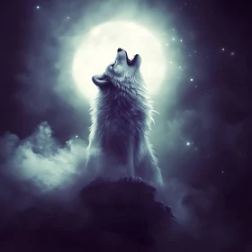 Lunar Serenade: A Wolf's Cry