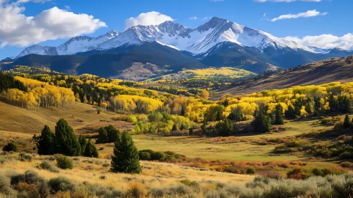 Picturesque Mountain Landscape with Autumn Colors