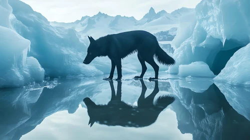 Icy Wolf Reflection