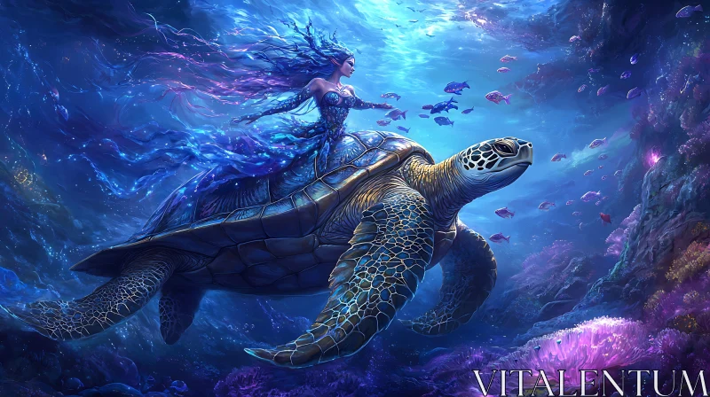 Underwater Fantasy Journey AI Image