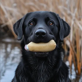 Retriever with Dummy in Water