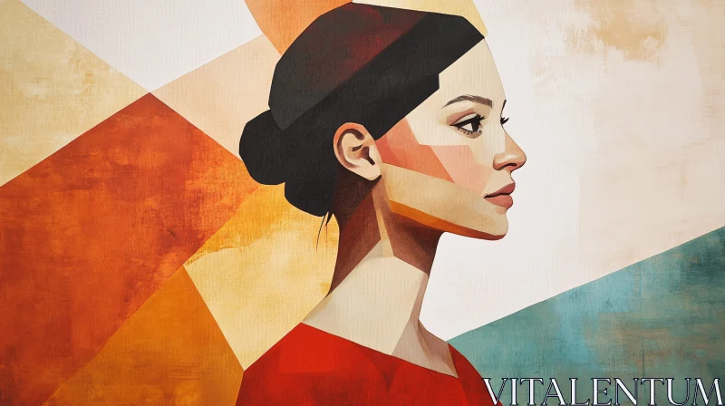 AI ART Geometric Woman's Side Profile Art