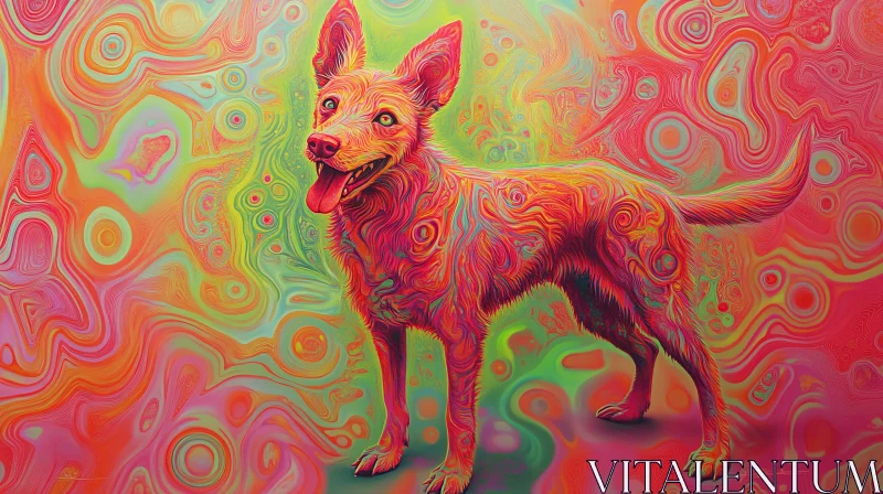 AI ART Psychedelic Dog Abstract Art