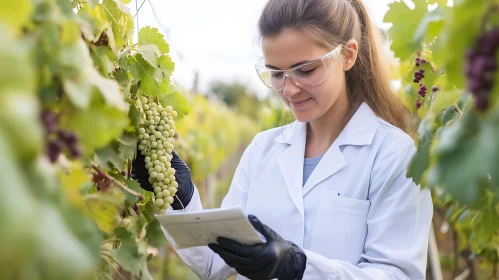 Grape Research in Vineyard