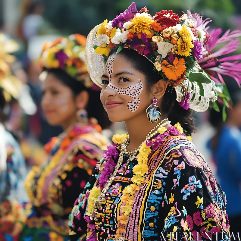 Cultural Portrait: Woman in Traditional Attire AI Image