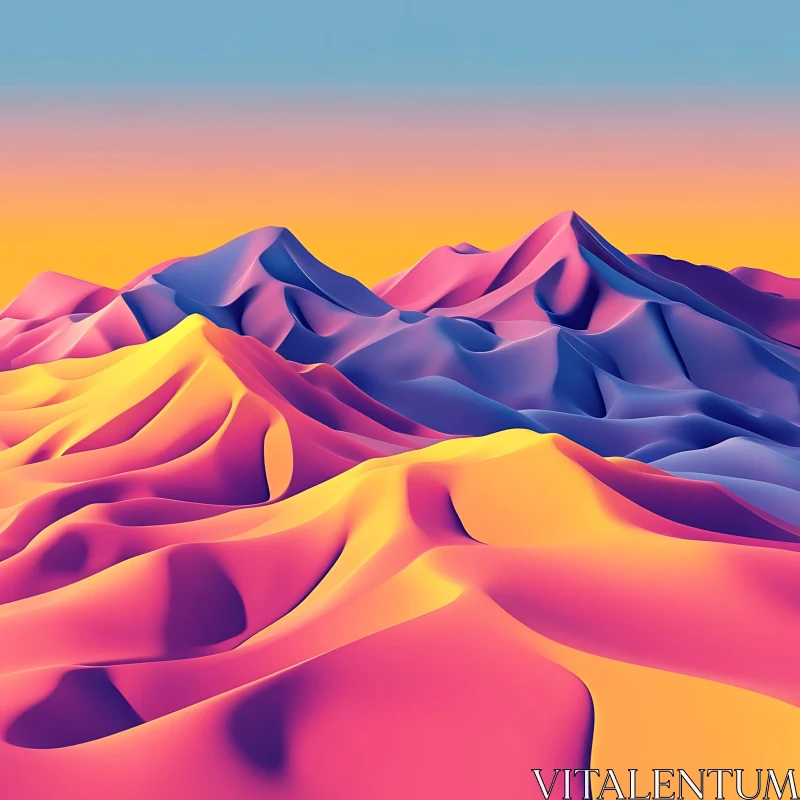 Colorful Abstract Landscape AI Image