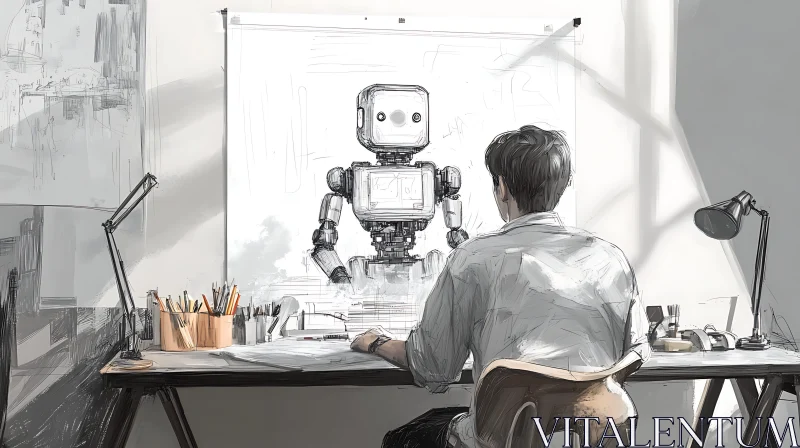 AI ART Sketching a Robot: Design and Creation