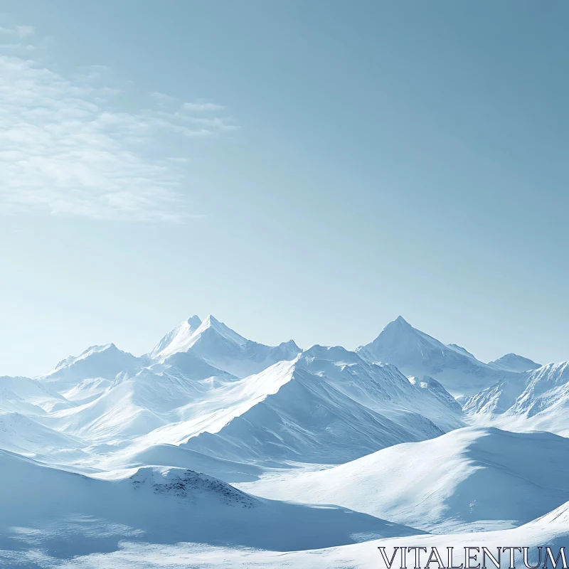 Icy Mountain Landscape AI Image