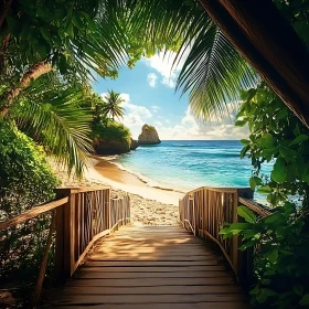 Idyllic Beach Scene: Pathway to Paradise