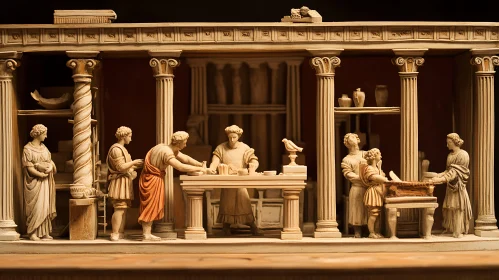 Roman Era Sculpture: Daily Life Scene
