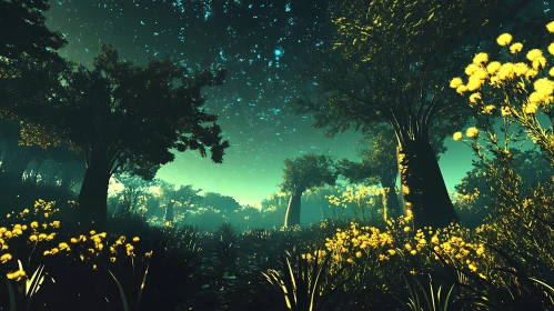 Enchanted Forest Under the Stars