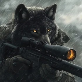 Furry Sniper in the Rain