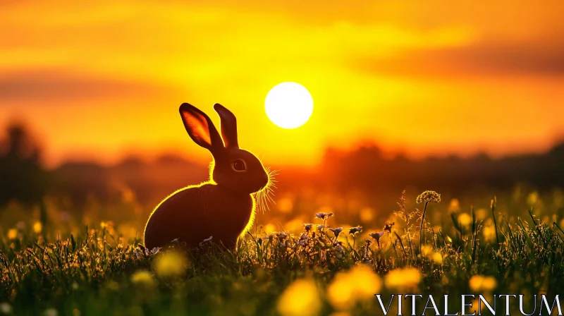 Bunny at Golden Hour AI Image