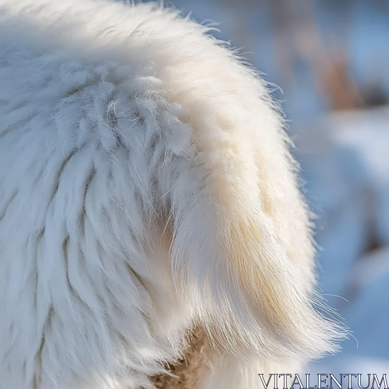 Detail of a Dog's Fluffy Fur and Tail AI Image