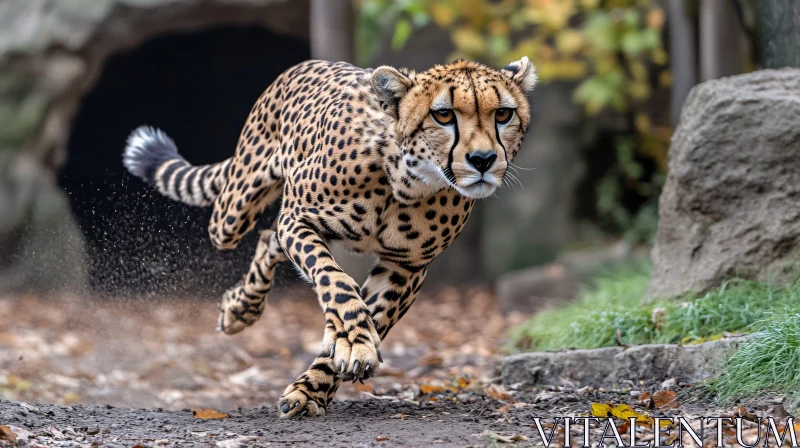 Running Cheetah in Natural Habitat AI Image