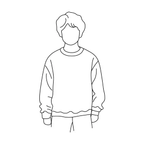 Simple Line Drawing of Person