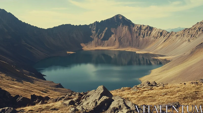 Crater Lake Mountain Serenity AI Image