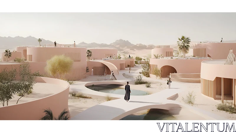 Contemporary Desert Living Spaces AI Image