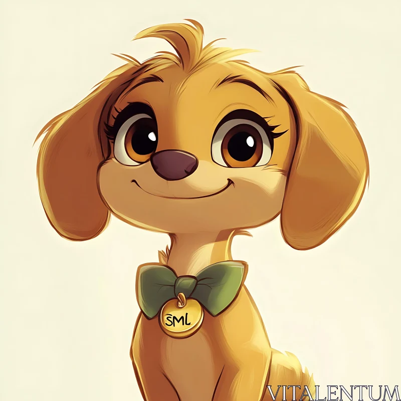 AI ART Charming Animated Puppy with Expressive Eyes