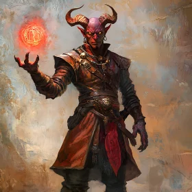 Horned Warrior with Magic Sphere