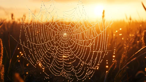 Glistening Morning Spider Web