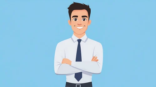 Cartoon Style Business Man Illustration