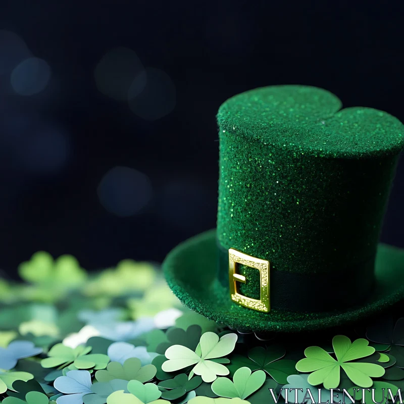 AI ART St. Patrick's Day Hat and Clovers