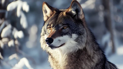 Winter Wolf Close-Up