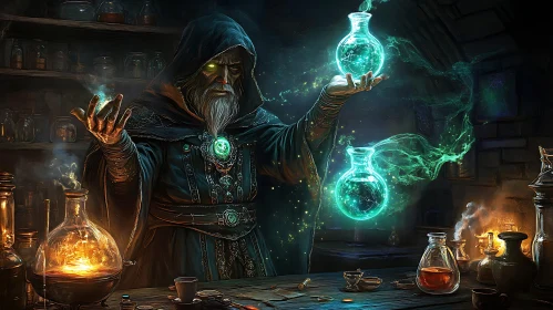 Enchanting Wizard in Alchemist Lab