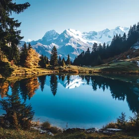 Mountain Lake Reflection Landscape