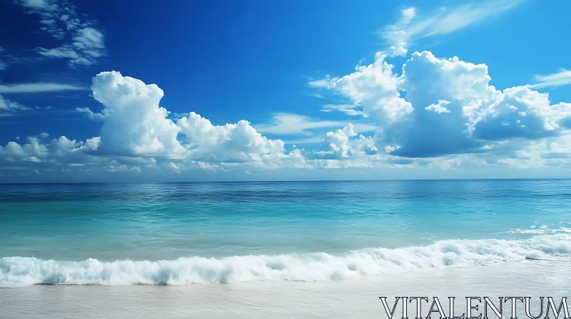 Calm Sea and White Sand Beach AI Image