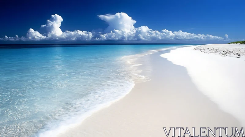 AI ART Seascape with White Sand and Blue Sky