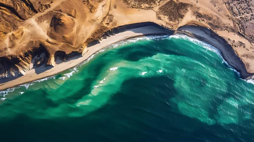 Coastal Beauty: Aerial Beach Scene