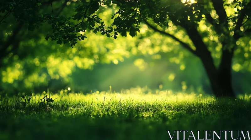 AI ART Sunlit Glade Greenery