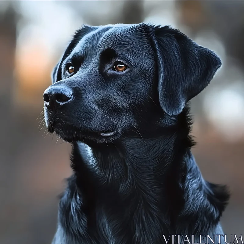 Captivating Black Dog Portrait AI Image